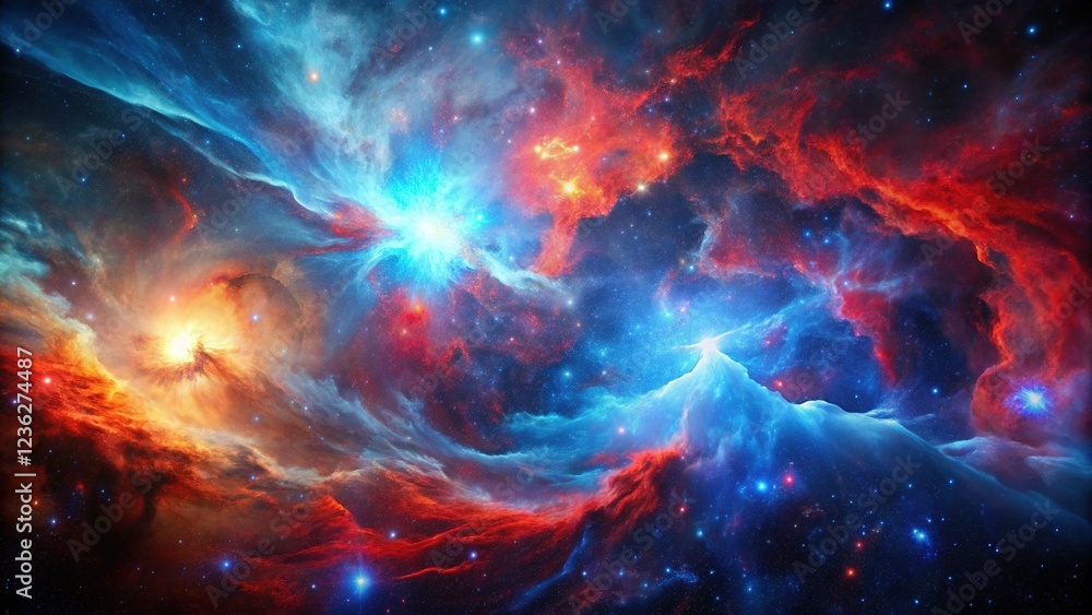 Fototapeta premium Nebulae of Cosmic Colors in Long Exposure