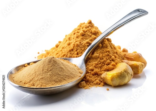 Organic Ginger Powder - White Background photo