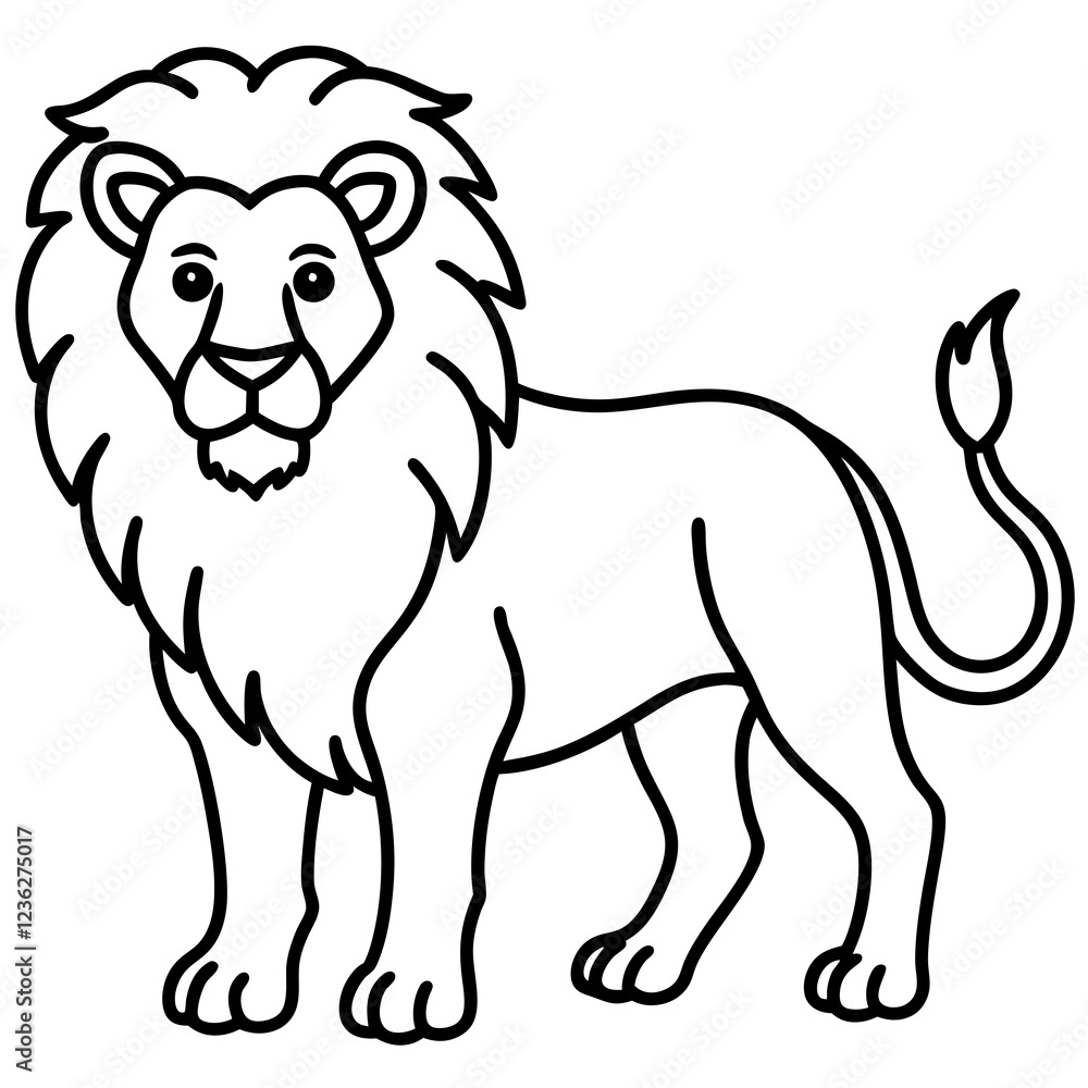 One-Line Lion Vector Illustration One-Line Lion Vector Illustration