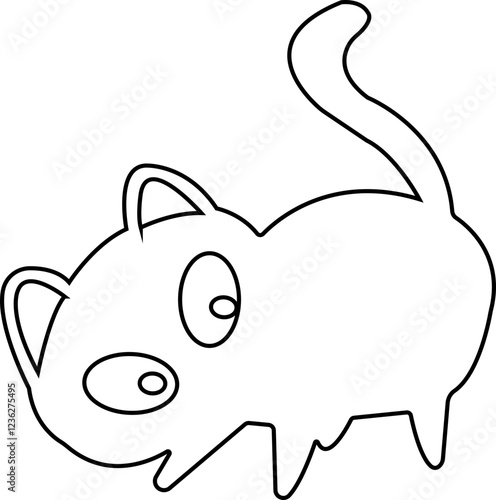 Funny cat icon.Collection of silhouette of funny cats in different poses. Vector illustration isolated on white background. Drawing with children.Halloween damn kittens.Cat is misbehaving and playing.