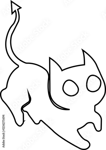 Funny cat icon.Collection of silhouette of funny cats in different poses. Vector illustration isolated on white background. Drawing with children.Halloween damn kittens.Cat is misbehaving and playing.