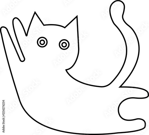 Funny cat icon.Collection of silhouette of funny cats in different poses. Vector illustration isolated on white background. Drawing with children.Halloween damn kittens.Cat is misbehaving and playing.