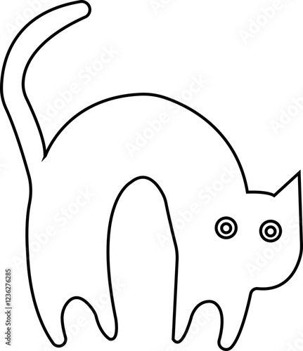 Funny cat icon.Collection of silhouette of funny cats in different poses. Vector illustration isolated on white background. Drawing with children.Halloween damn kittens.Cat is misbehaving and playing.