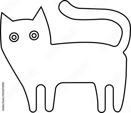 Funny cat icon.Collection of silhouette of funny cats in different poses. Vector illustration isolated on white background. Drawing with children.Halloween damn kittens.Cat is misbehaving and playing.