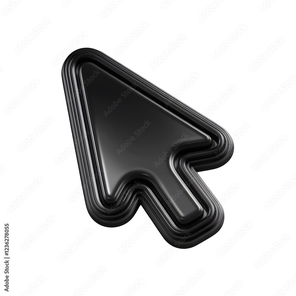 Glossy Black Computer Cursor Arrow. Glossy Black Computer Cursor Arrow.