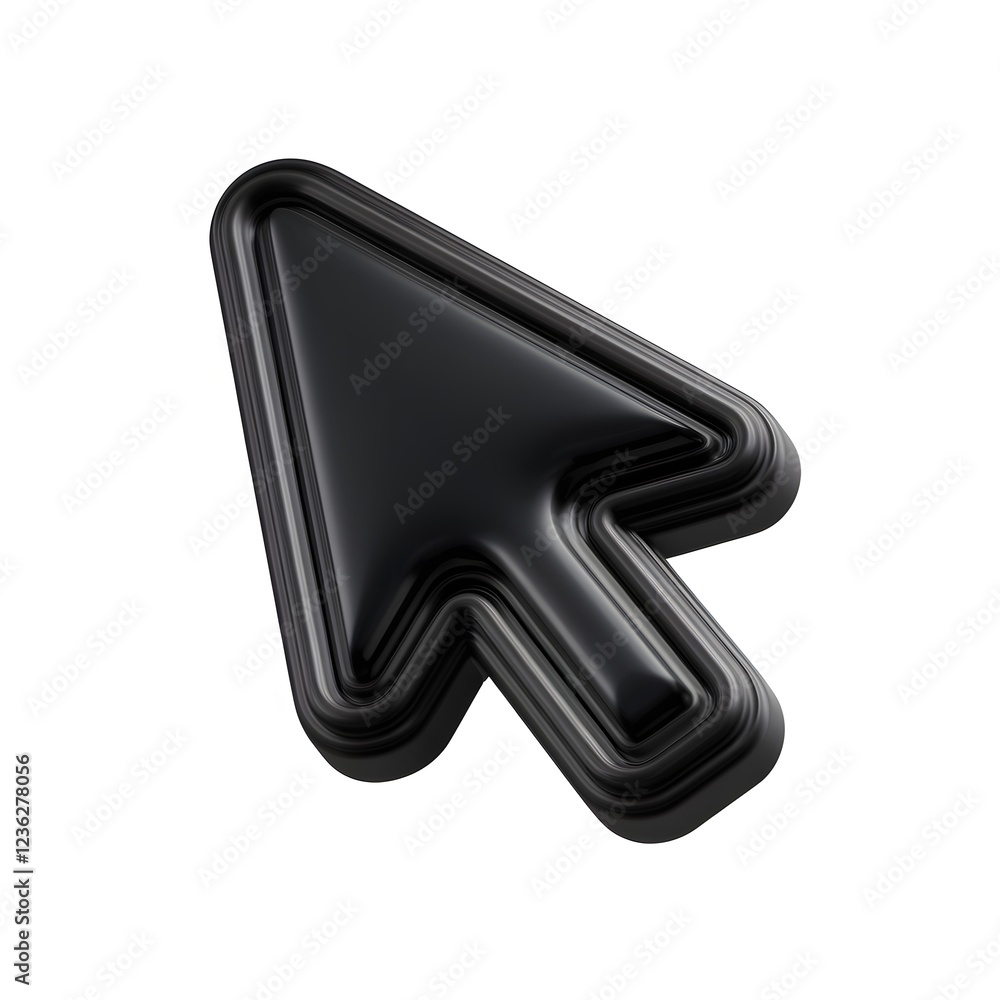 Glossy Black Computer Cursor Arrow. Glossy Black Computer Cursor Arrow.