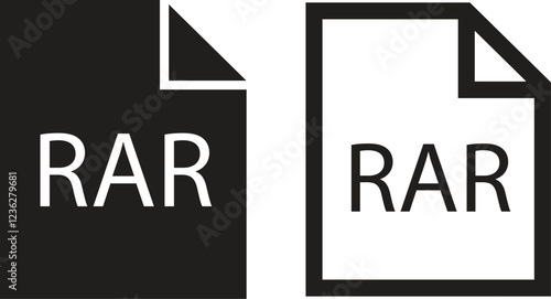 File icons set. Format of document on computer flat and line symbols. RAR file signs. Audio extension multimedia application software folder. Presentation designs isolated on transparent background.