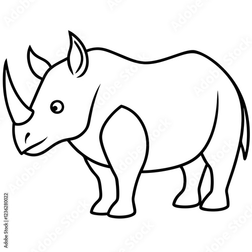 One-Line Rhino Vector Art photo