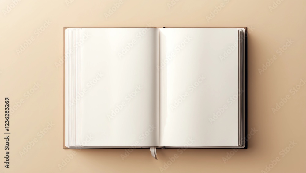 Open book, blank white pages Open book, blank white pages