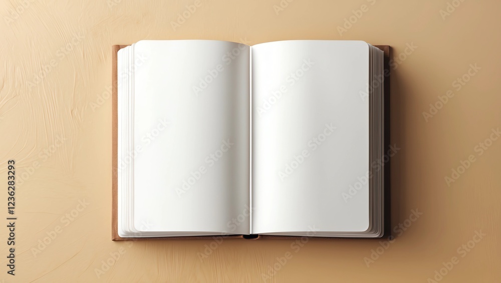 Open book, blank white pages Open book, blank white pages