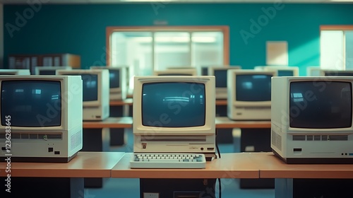 Vintage Computer Lab with CRT Monitors