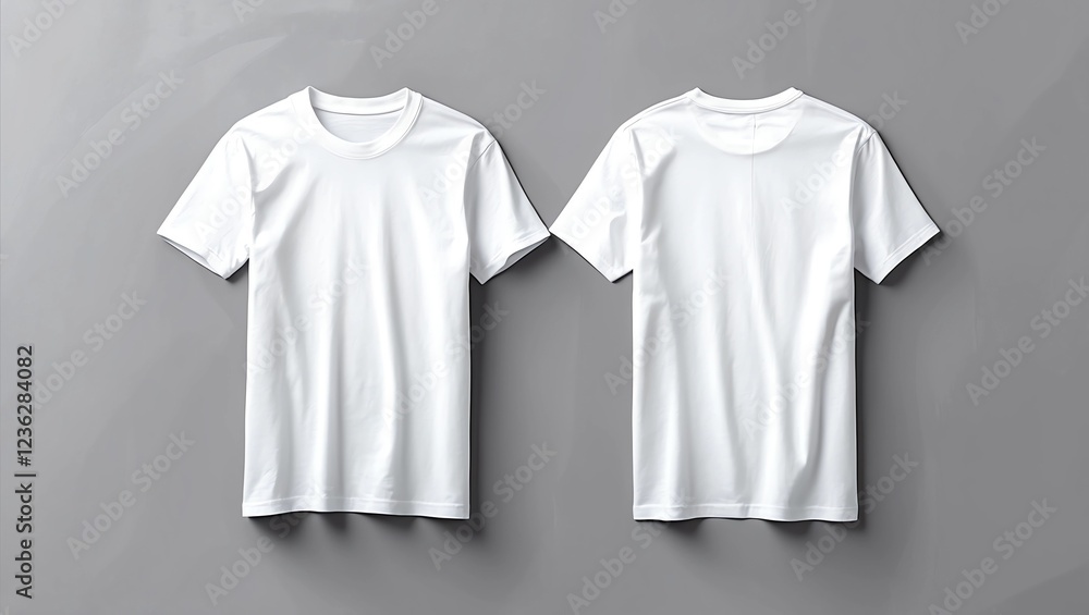 White t-shirts with copy space on gray background White t-shirts with copy space on gray background