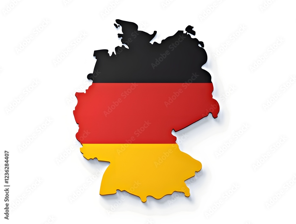 Germany Map and Flag Illustration Germany Map and Flag Illustration