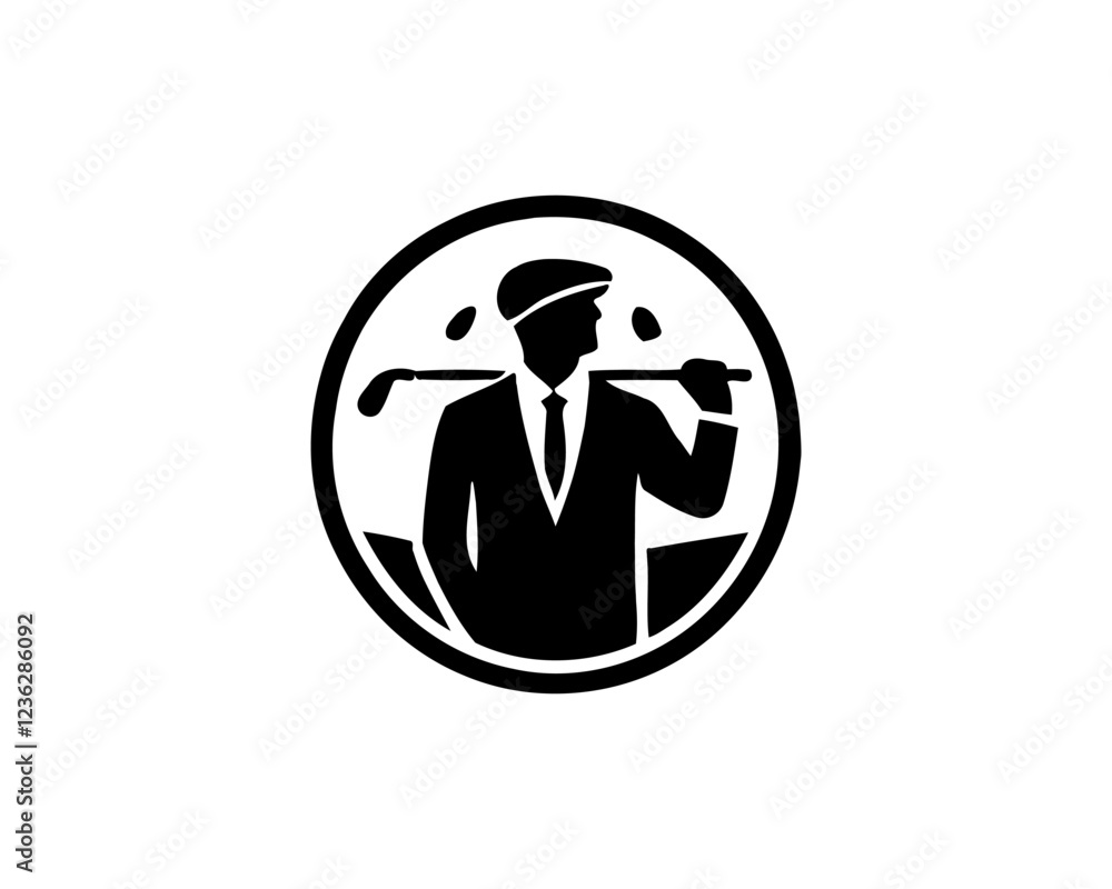 golf silhouette logo design icon. Black color golf logo template golf silhouette logo design icon. Black color golf logo template