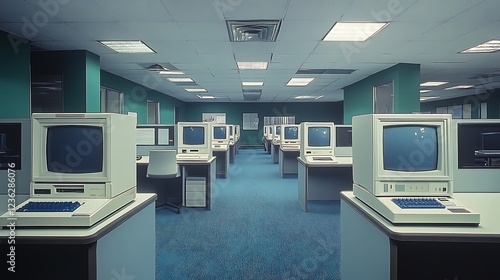Vintage Computer Lab with CRT Monitors