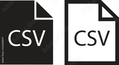File icons set. Format of document on computer flat and line symbols. CSV file signs. Audio extension multimedia application software folder. Presentation designs isolated on transparent background.