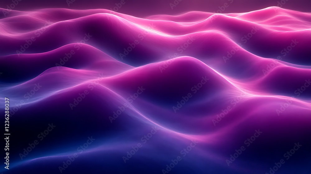 Obraz premium Abstract Purple and Blue Wave Landscape