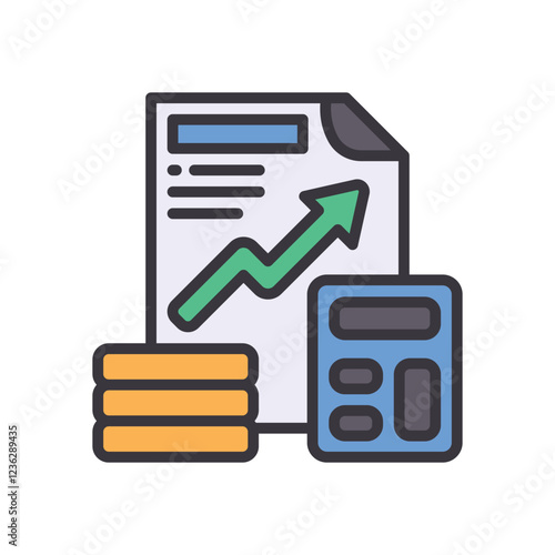 calculation filled color icon. vector icon for your website, mobile, presentation, and logo design.