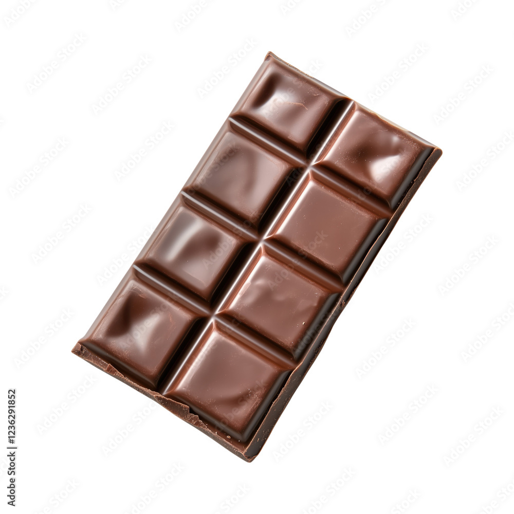 Delicious chocolate bar with rich, dark cocoa squares on a transparent background for creative designs and marketing Delicious chocolate bar with rich, dark cocoa squares on a transparent background for creative designs and marketing