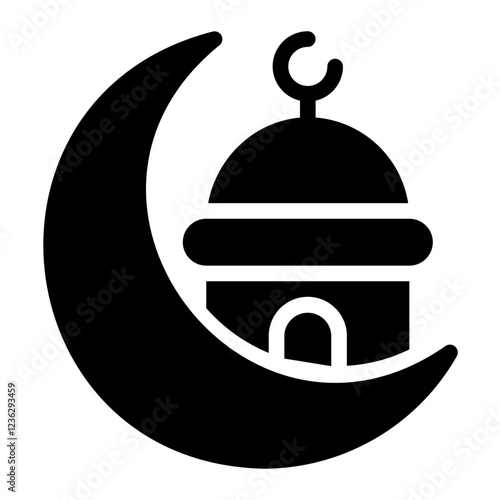 mosque glyph icon