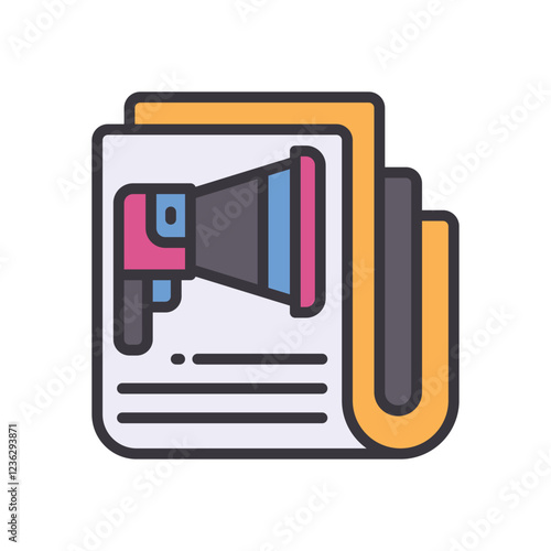 newspaper filled color icon. vector icon for your website, mobile, presentation, and logo design.