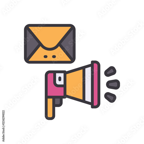 email marketing filled color icon. vector icon for your website, mobile, presentation, and logo design.