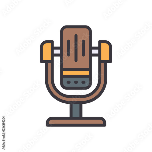 microphone filled color icon. vector icon for your website, mobile, presentation, and logo design.