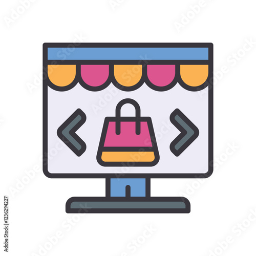 online shop filled color icon. vector icon for your website, mobile, presentation, and logo design.