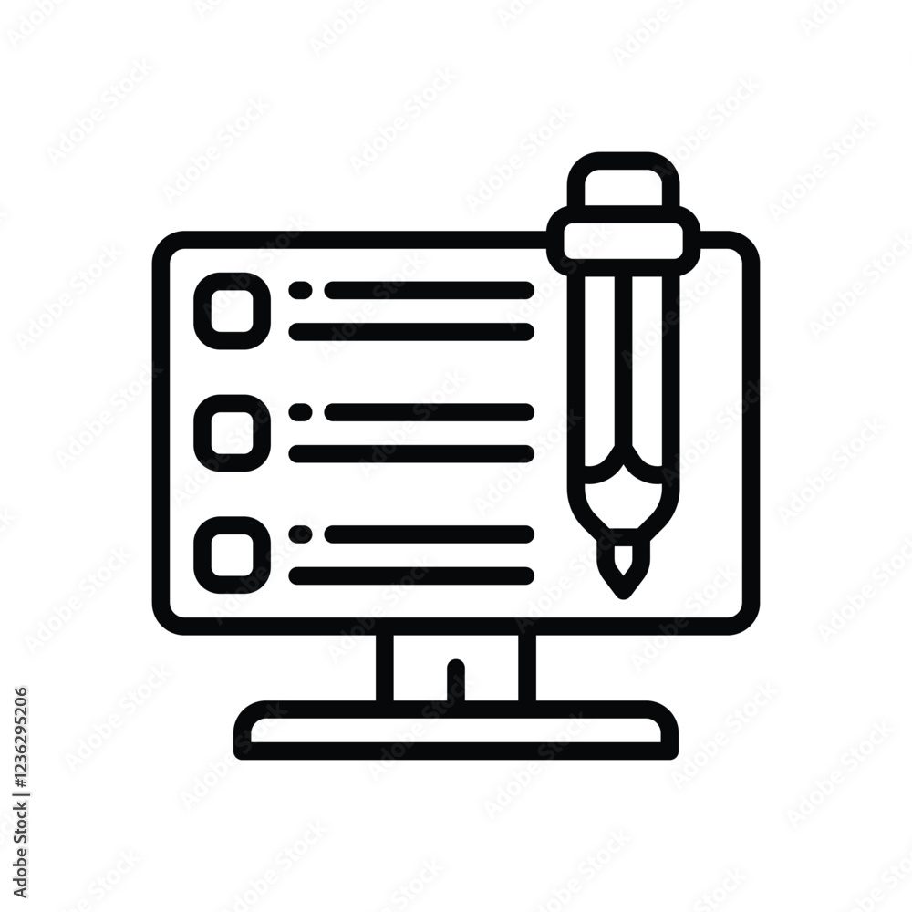 online survey line icon. vector icon for your website, mobile, presentation, and logo design. online survey line icon. vector icon for your website, mobile, presentation, and logo design.