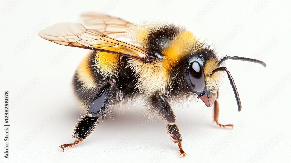 Bumble Bee Closeup White Background Pollination Nature Bumble Bee Closeup White Background Pollination Nature