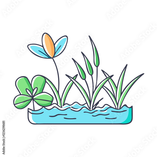 aquatic plants icon, aquatic plants vector illustration-simple illustration of aquatic plants, perfect for aquatic plants logos and icons