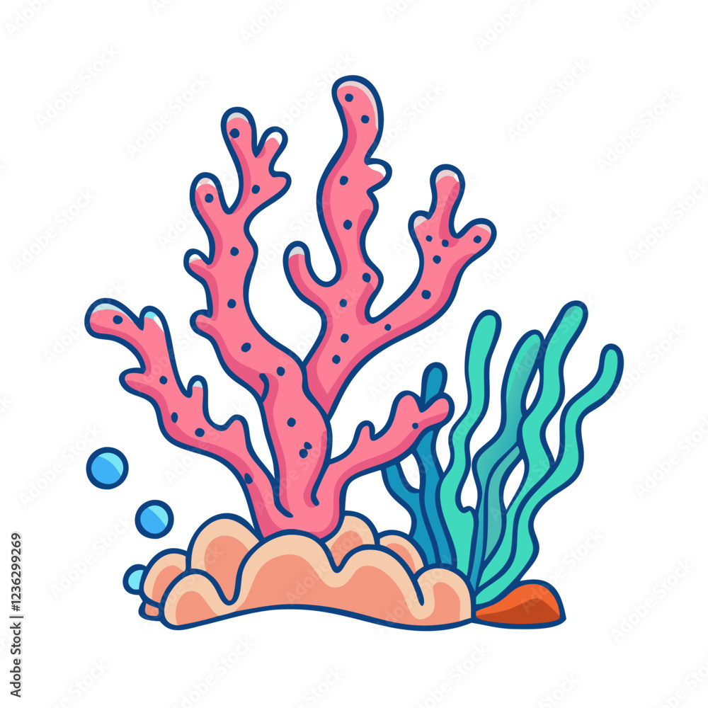 Obraz premium coral reef icon, coral reef vector illustration-simple illustration of coral reef, perfect for coral reef logos and icons