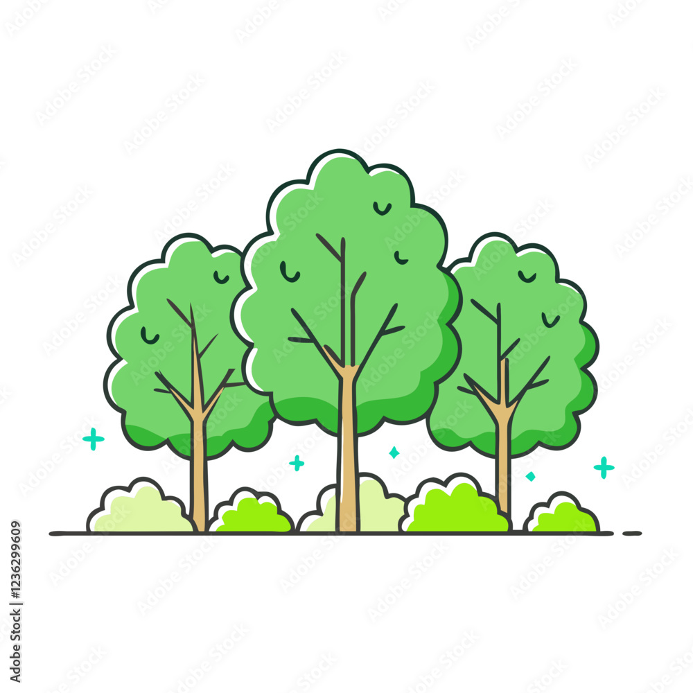 Fototapeta premium forest icon, forest vector illustration-simple illustration of forest, perfect for forest logos and icons