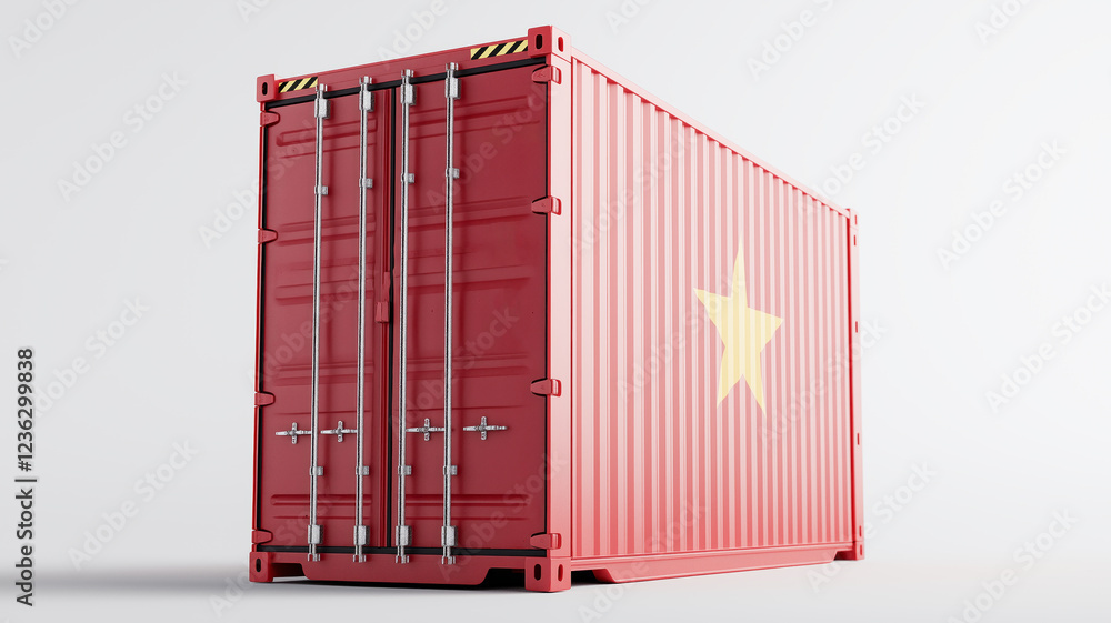 Cargo container in the Republic of China isolated on white background Cargo container in the Republic of China isolated on white background