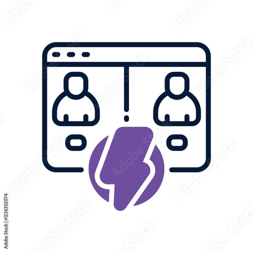 virtual collaboration dual tone icon. vector icon for your website, mobile, presentation, and logo design.