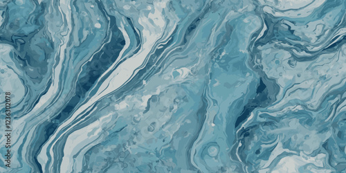 Top and aerial view of wave ocean sea background. Blue and white wavy sea water background