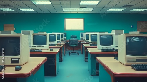 Vintage Computer Lab with CRT Monitors