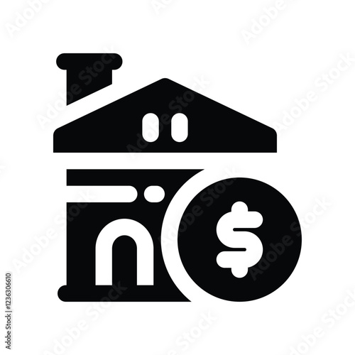 mortgage solid icon. vector icon for your website, mobile, presentation, and logo design.