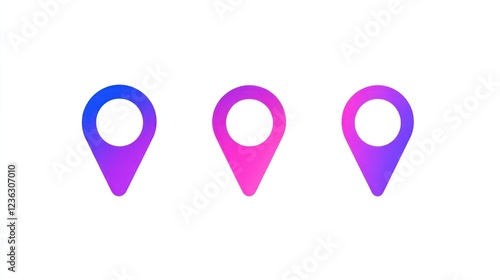 Gradient map markers, location icons, web design, app interface, white background Free Download Gradient map markers, location icons, web design, app interface, white background - GFXLoad