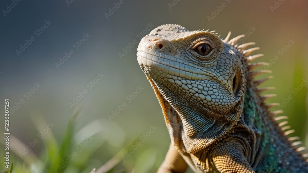 Close-up of Iguana,Reptile Portrait,Detailed Texture Close-up of Iguana,Reptile Portrait,Detailed Texture
