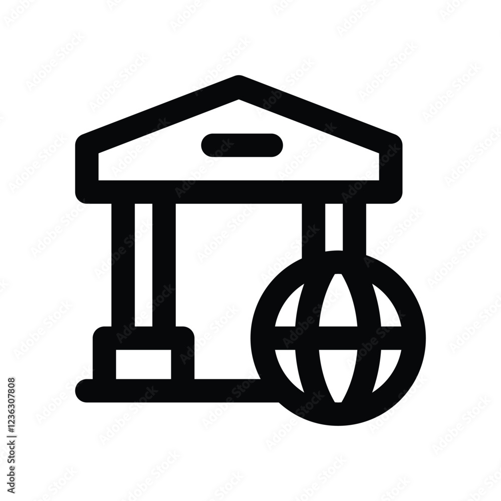 global banking line icon. vector icon for your website, mobile, presentation, and logo design. global banking line icon. vector icon for your website, mobile, presentation, and logo design.