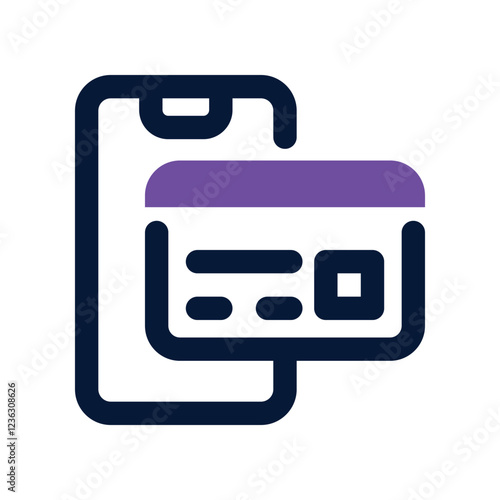 mobile card dual tone icon. vector icon for your website, mobile, presentation, and logo design.