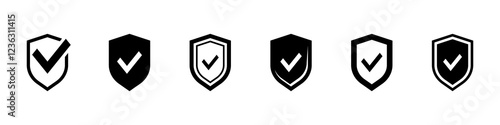 Free Download Security shields with check mark and padlock. Protection approve icon. Approved safety icon. Safe icon. Vector illustration. - GFXLoad