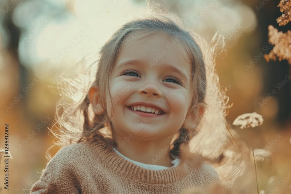 Smiling Child in Autumn Light Smiling Child in Autumn Light