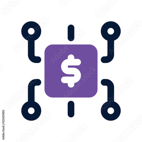 financial network dual tone icon. vector icon for your website, mobile, presentation, and logo design.