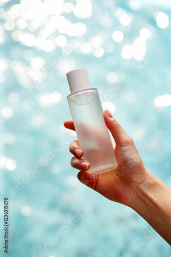 cosmetics placed in the sunlit area