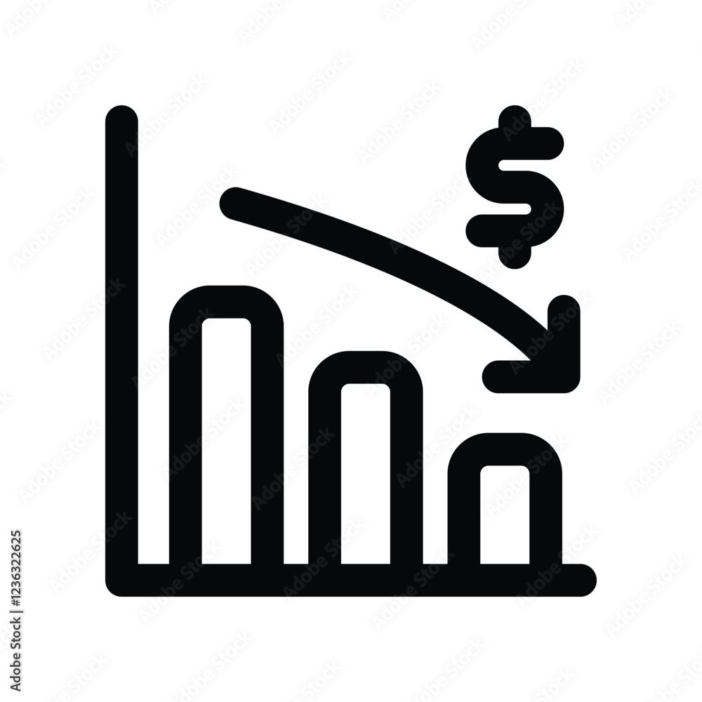 loss line icon. vector icon for your website, mobile, presentation, and logo design. loss line icon. vector icon for your website, mobile, presentation, and logo design.