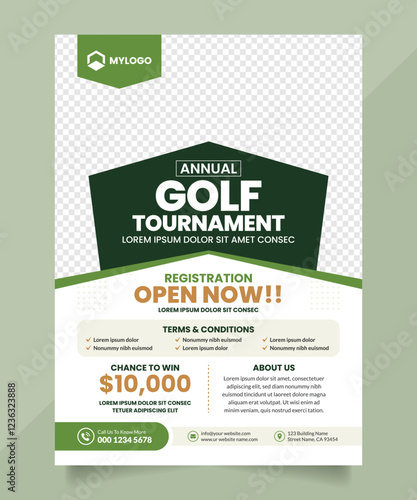 Golf Championship or Tournament Flyer Poster Design Template