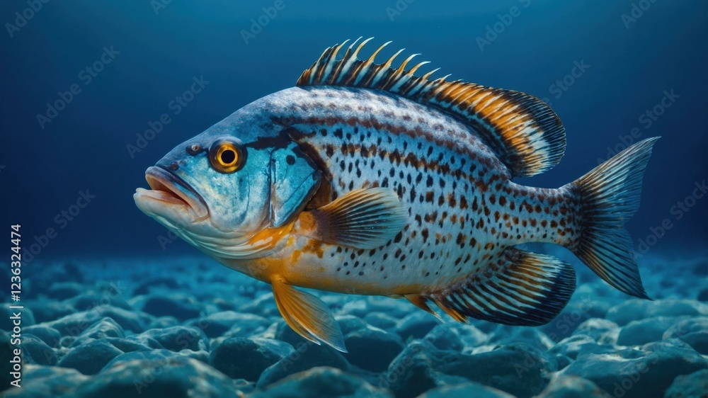 Colorful Spotted Fish Underwater,Aquatic Life Colorful Spotted Fish Underwater,Aquatic Life
