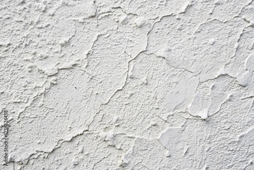 Aerial View of an Asymmetrical White Cement Plaster Wall Texture